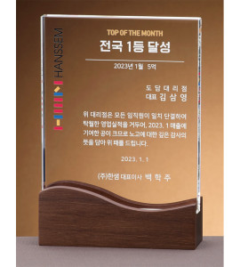 크리스탈 원목 상패
